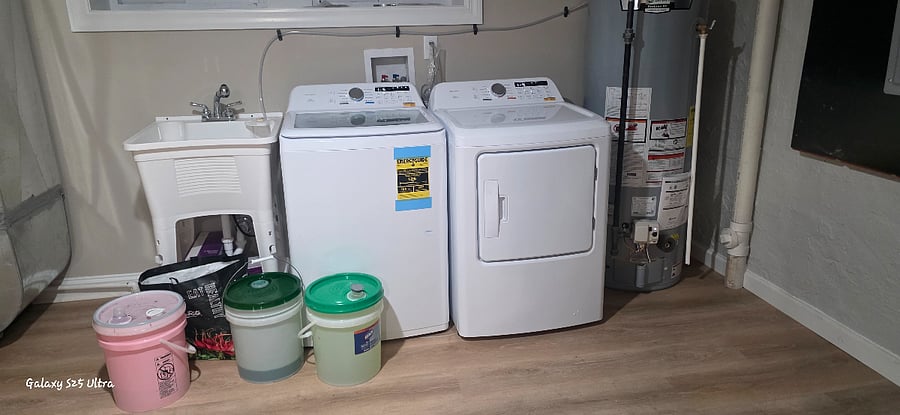 new washer and dryer in the basement