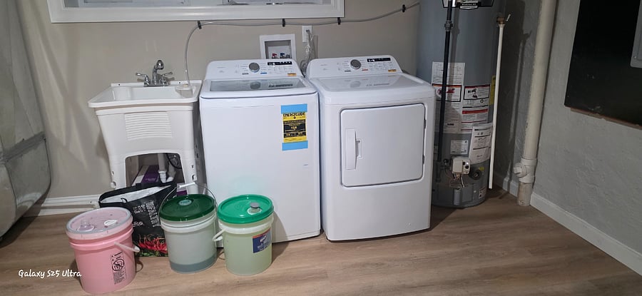 new washer and dryer in the basement