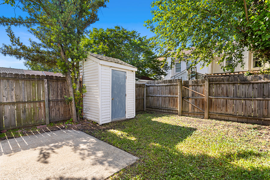 Fenced backyard great for kids, pets, or entertaining.