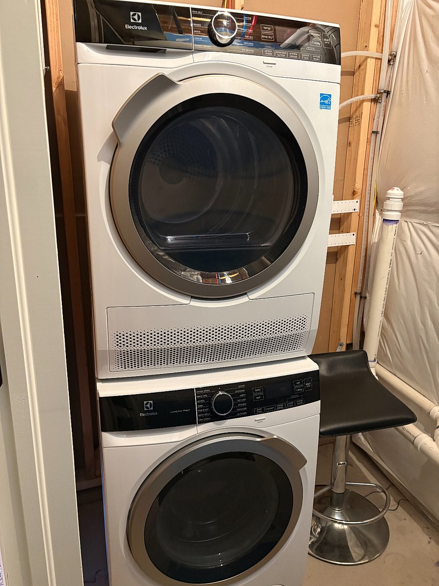 This almost new Samsung washer/ dryer is in it's own room for your exclusive use.