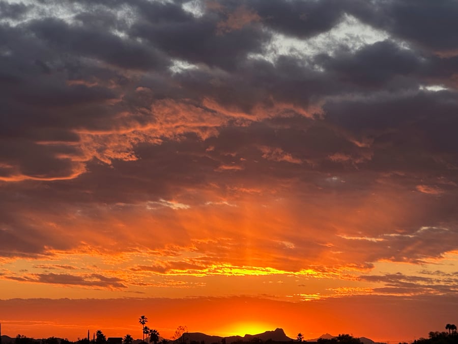 Typical (!) sunset, seen from ridge 0.2 mi from home