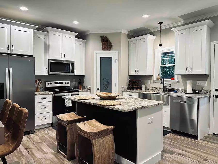 Kitchen with island