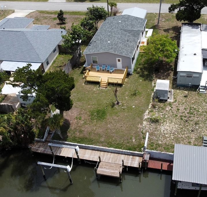 Large back yard with your own private deck and boat dock.