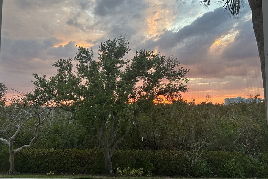 Sunset view from the lanai