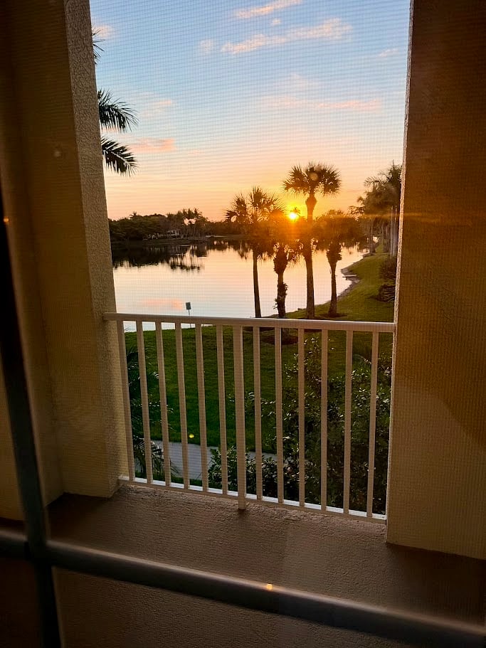Sunrise view of the lake