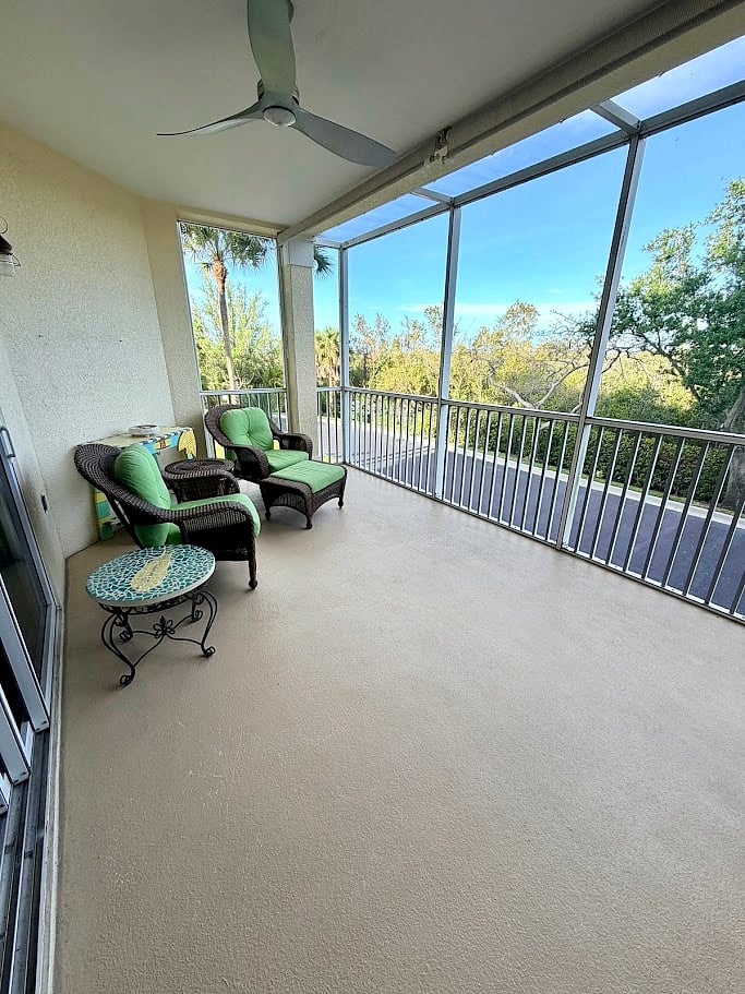 Lanai with comfortable seating