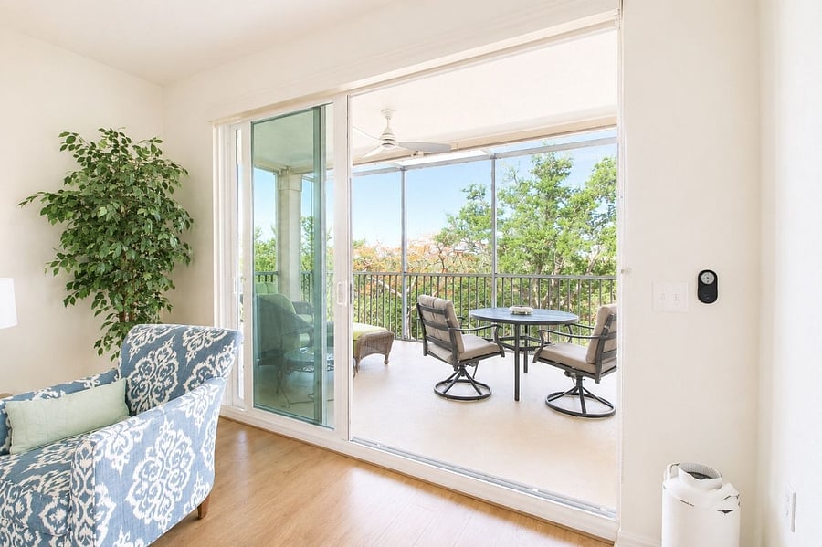 Sliding door with double opening