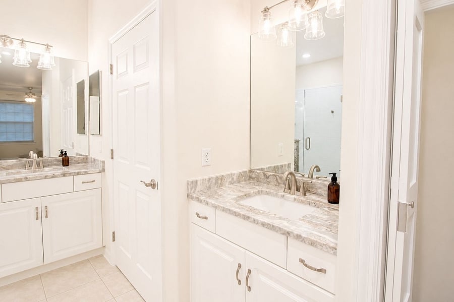 Primary bath with dual vanities