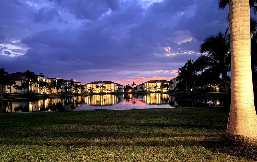 Sunset view from front gates