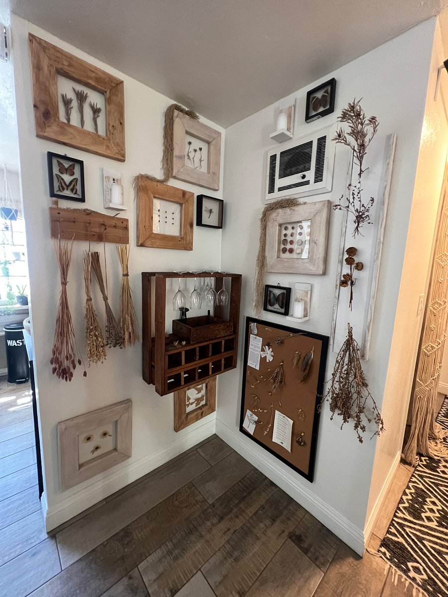 Wall decor in living space and a wall heater