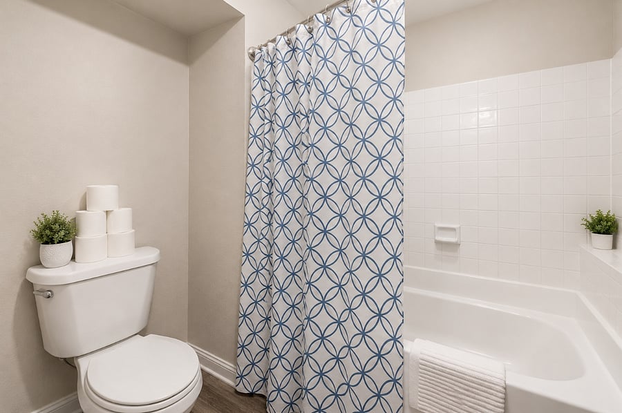 2 Full Bathrooms with Tub & Shower
