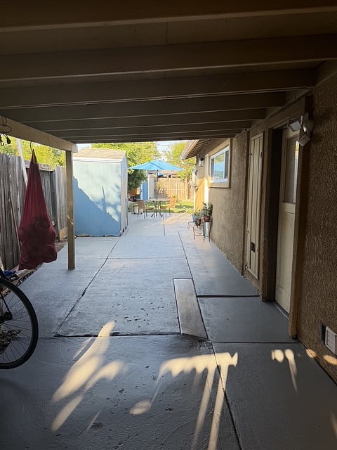 right outside the studio