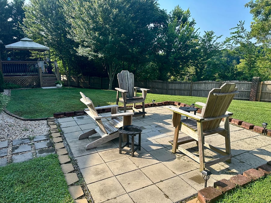 Relax outdoors on this patio