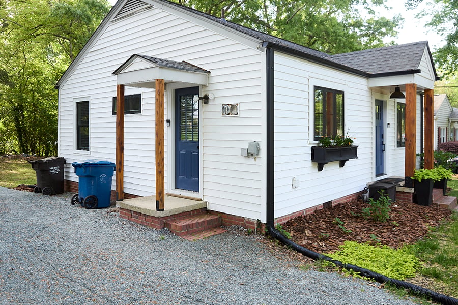 Side driveway leads directly to side door, kitchen entry for easy unload of groceries and other precious cargo.