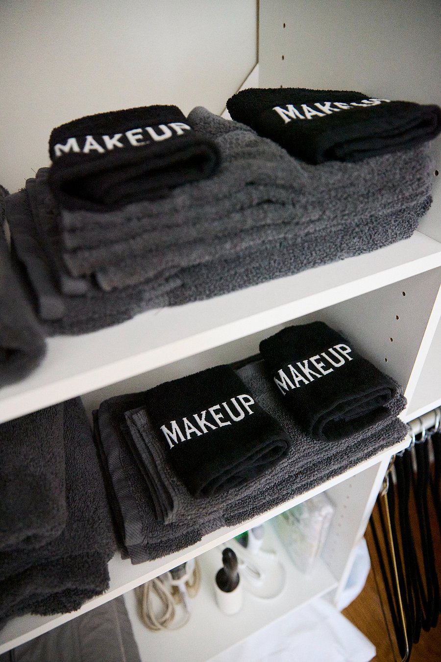 Ample fluffy towels, convenient makeup washcloths, extra blankets and pillows.