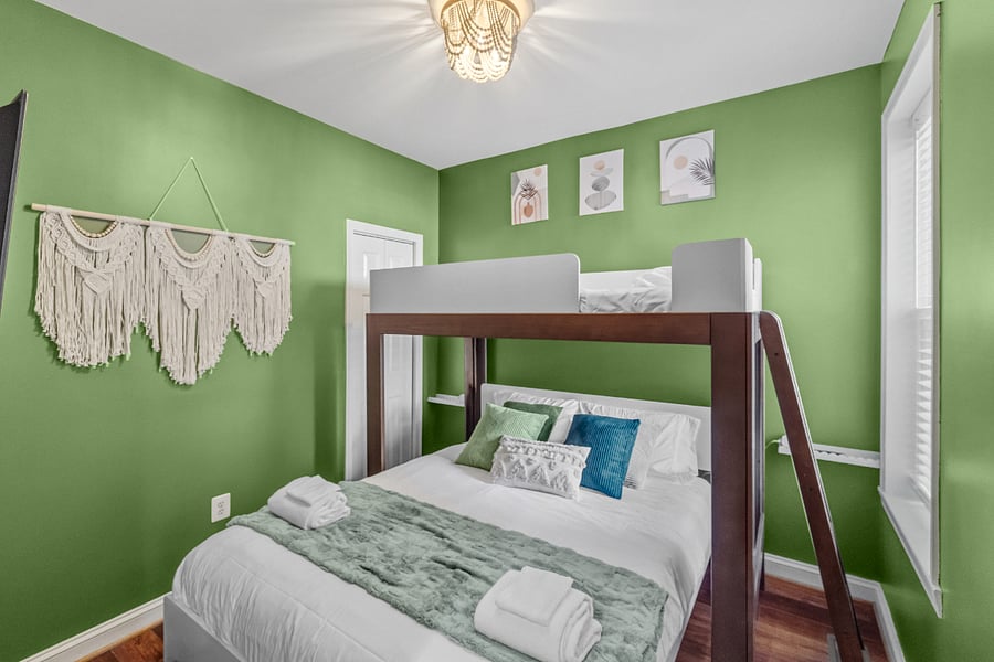 Bedroom 2 with Twin Over Queen Bunk Bed