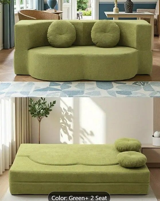 Sofa unfolded to a full bed