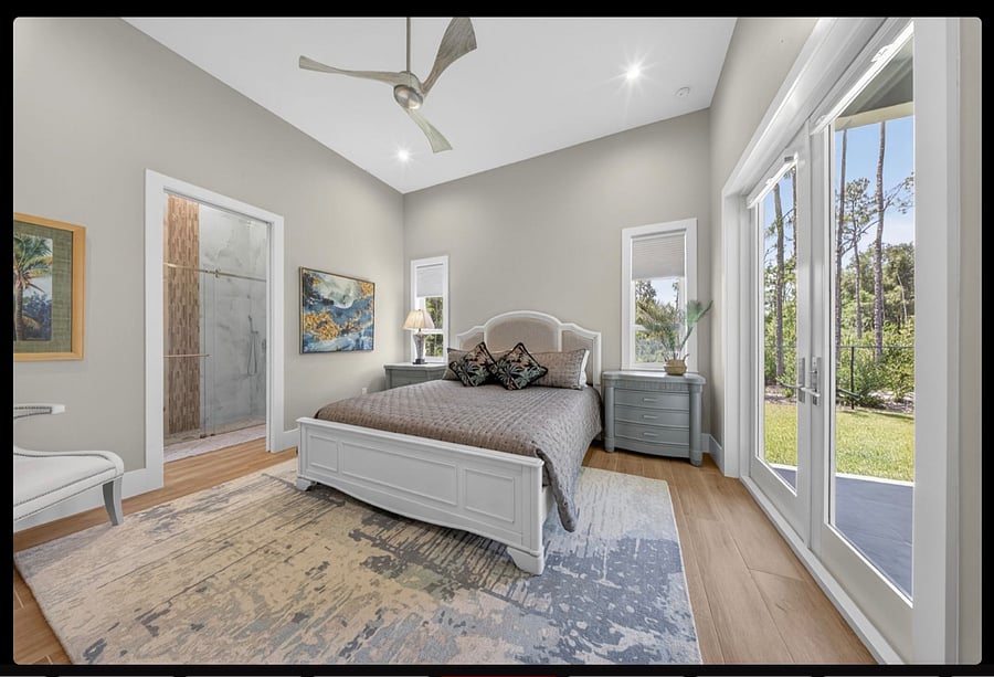 Primary Bedroom with King Size Bed.