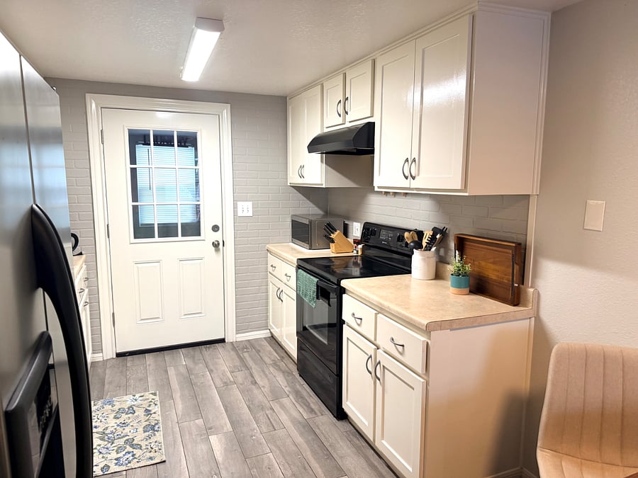 Galley style kitchen with all the essentials 