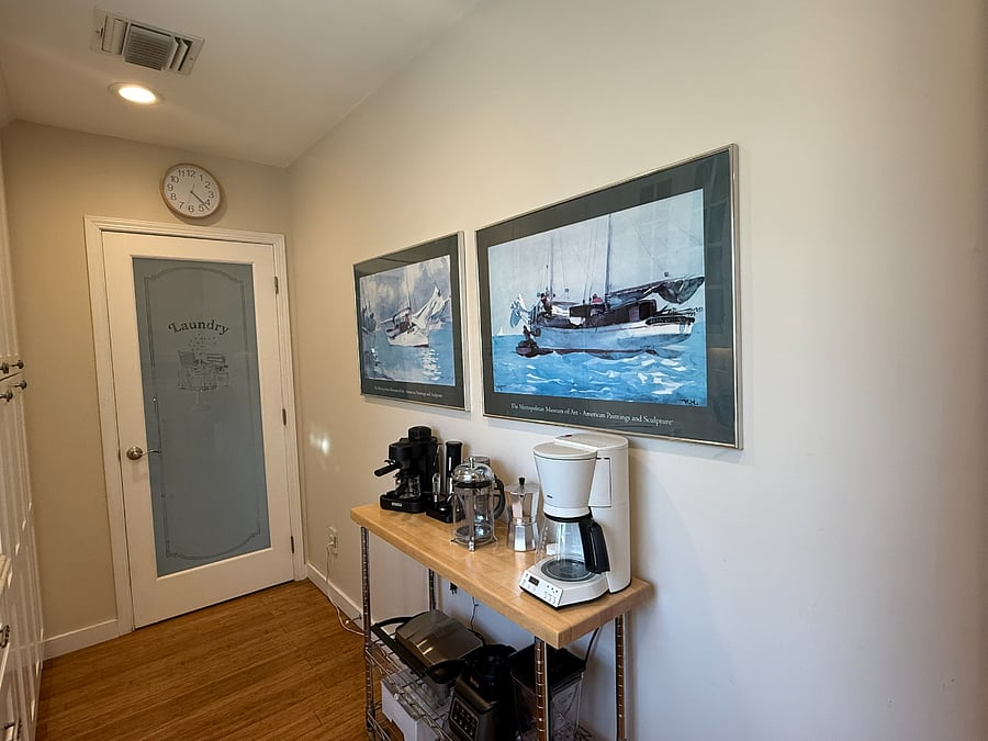 Kitchen / Coffee and Appliance Cart / Laundry Room Entrance