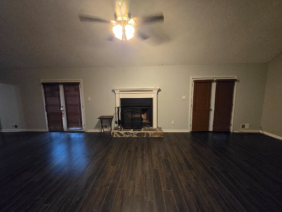 Family room with fire place