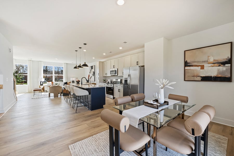 Open floor plan with Living / Kitchen / Dining room