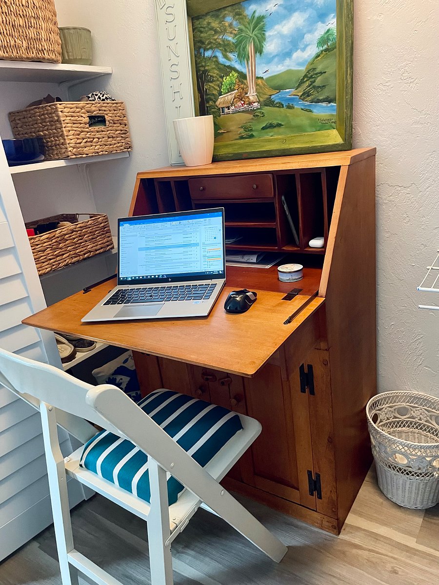 The "cloffice" can be used for remote work and tucked away in the closet when you're ready to relax 