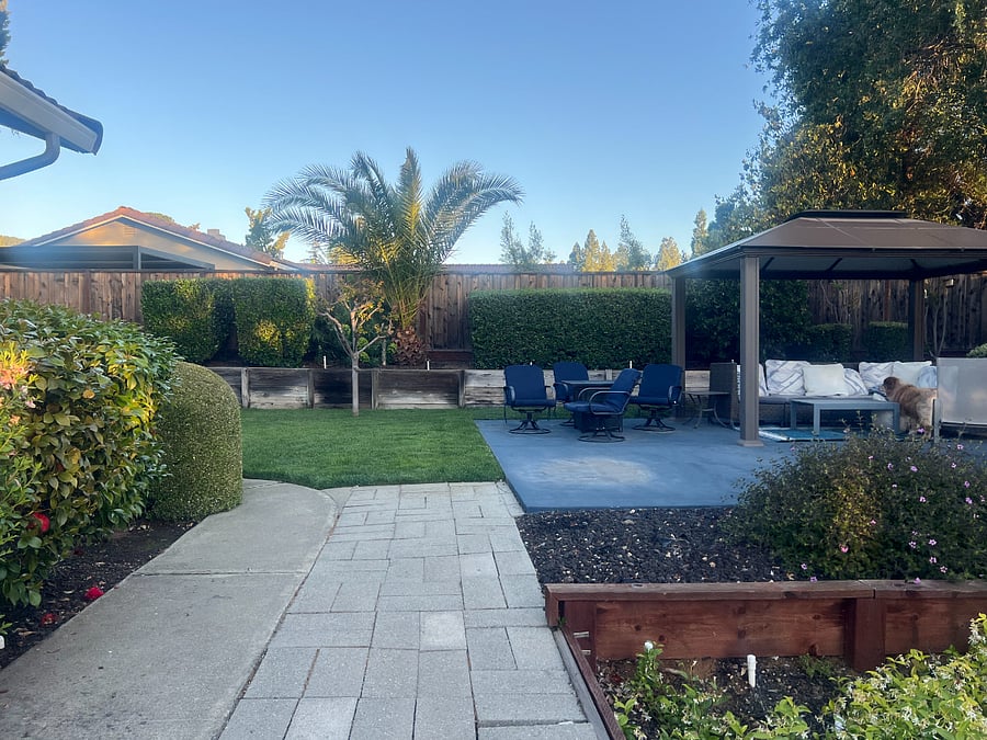 Backyard upper level.