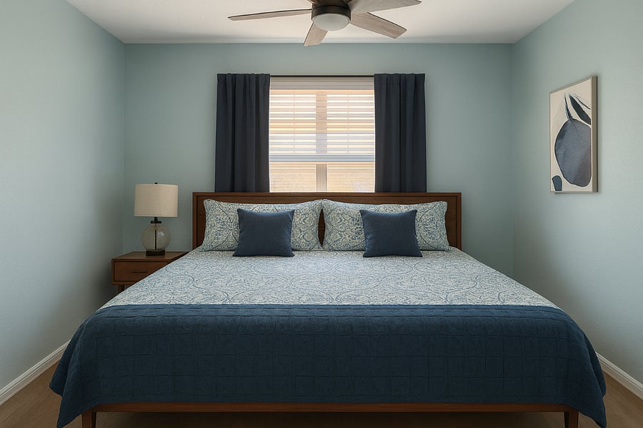 Upstairs 4th bedroom. Can be arranged to make a California King.
