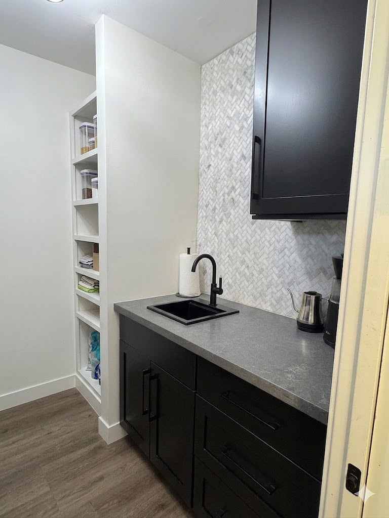 Walk In Pantry with plenty of storage + Coffee Bar
