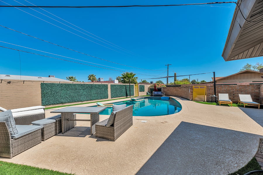 Enjoy the oversize, deep pool