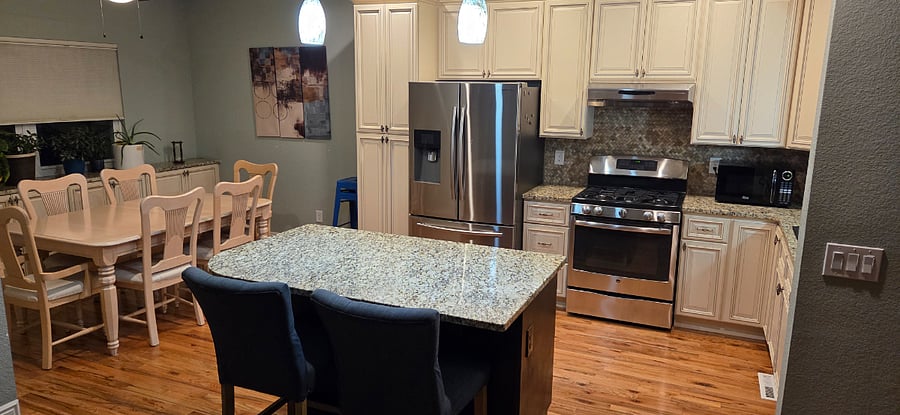 Open kitchen and dining