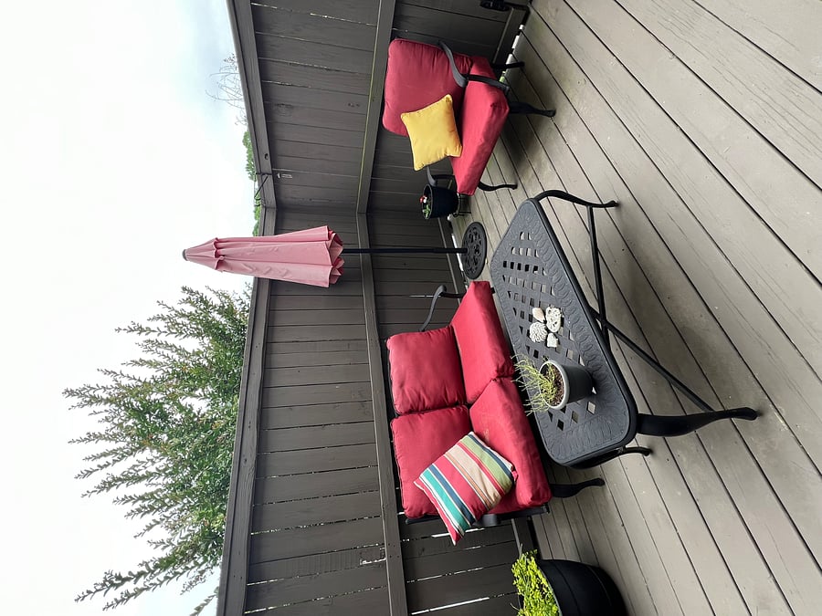 Private deck, shared living space