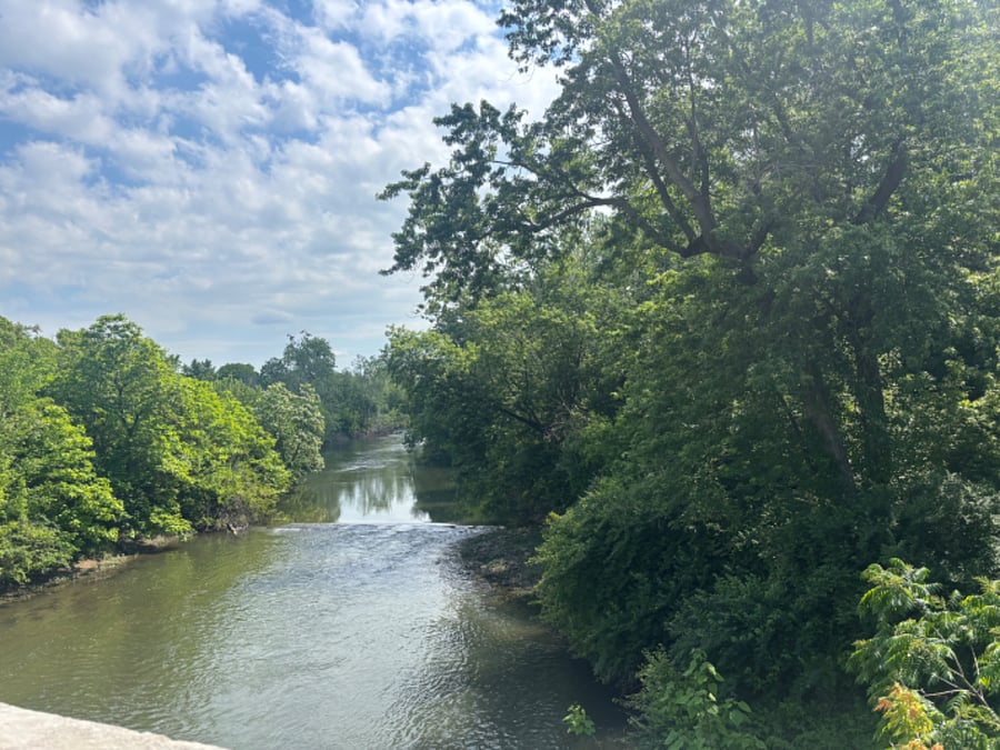View of Fall Creek across the street