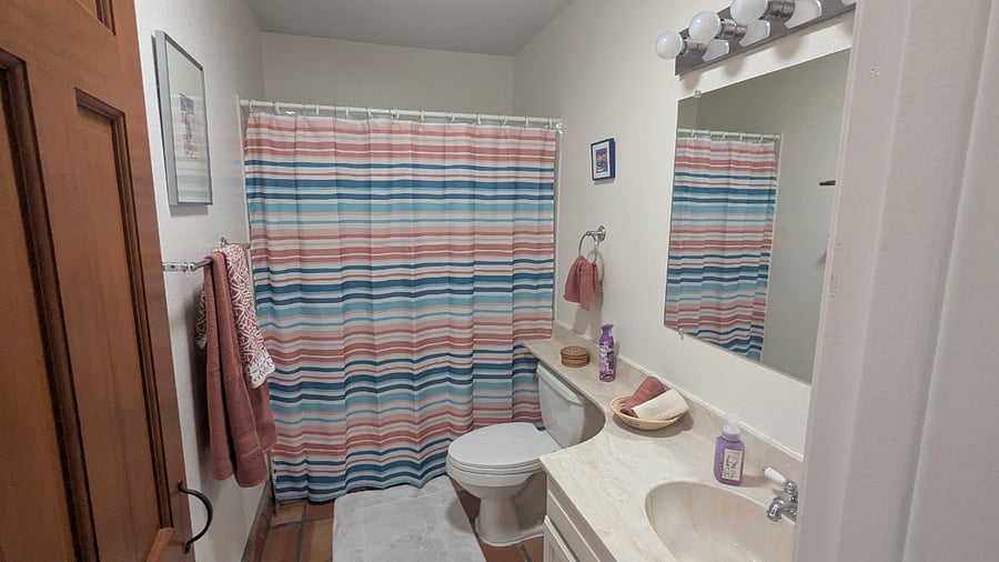 Private bathroom adjacent to bedroom
