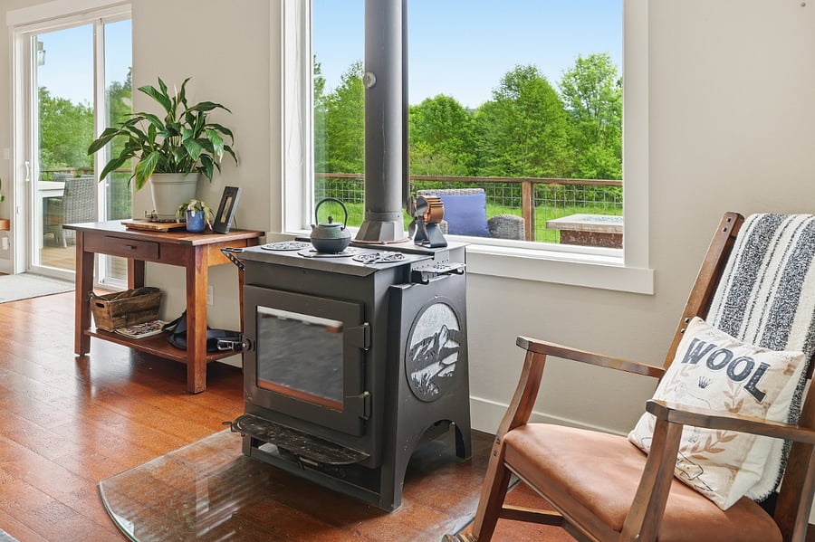 Specialty rocking chair to enjoy coffee and a good book near the fire