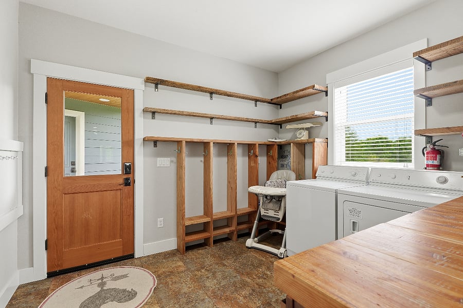 Space for purses, backpacks, shoes, etc. High chair available or can be removed upon request.