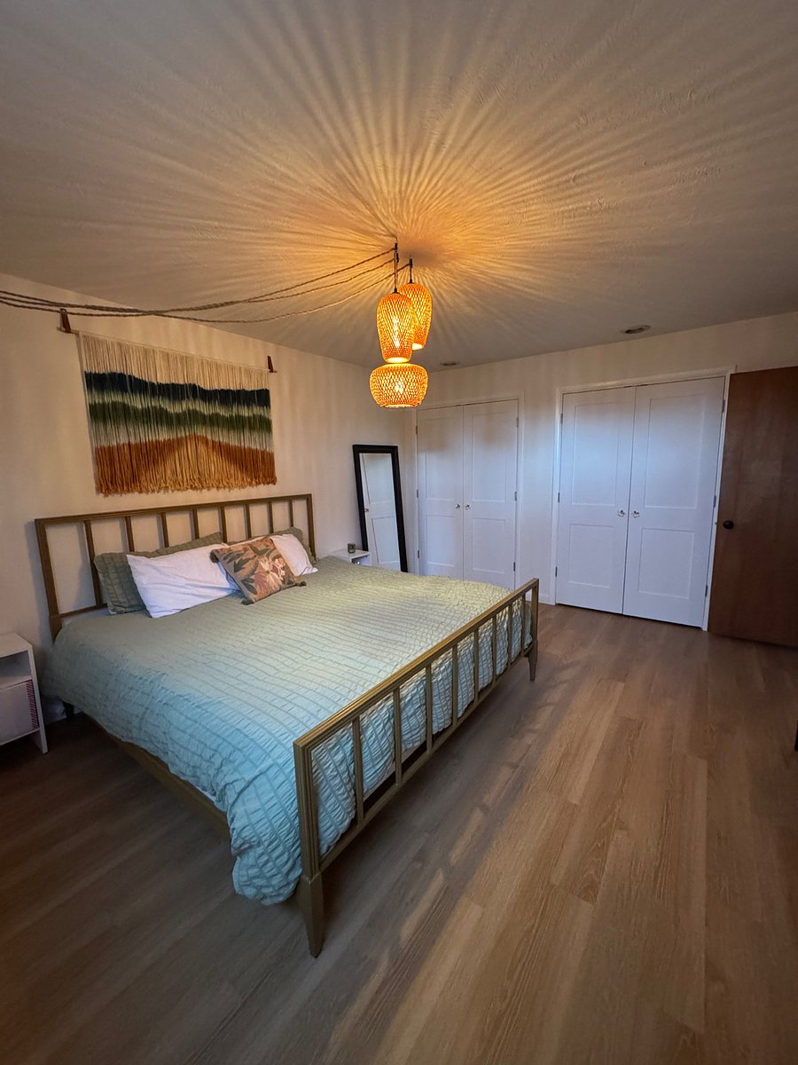 Master bedroom- king bed double closets