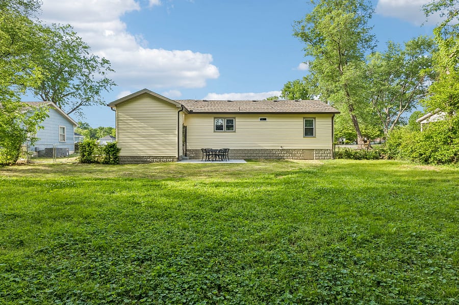 Large shaded backyard