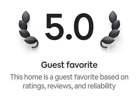 The Reynolds House earned the distinction of "Guest Favorite" on AirBnB with a perfect 5-star rating.