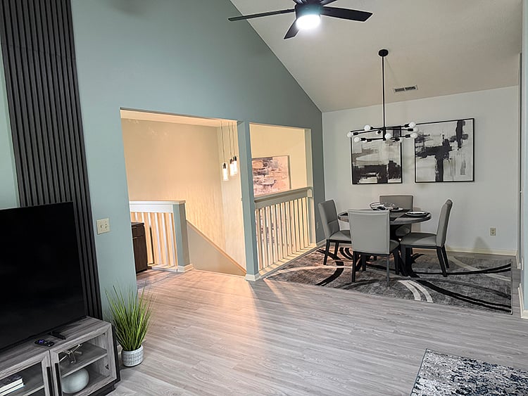 Living Room, Dining Room. Stairs