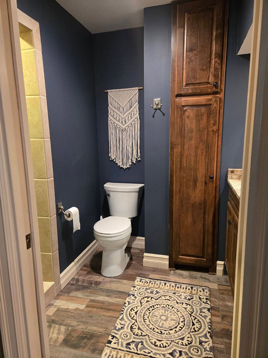 Lower level bathroom, dual shower heads