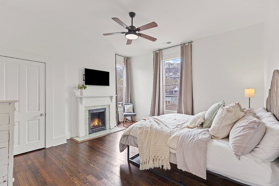 Upstairs Queen bedroom with dresser.