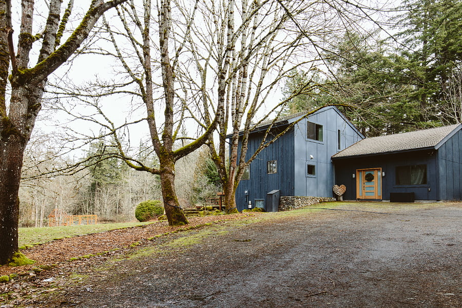 The front of the home in Winter