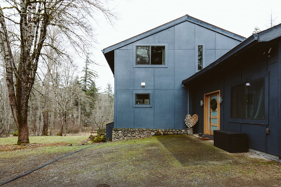The front of the home in Winter