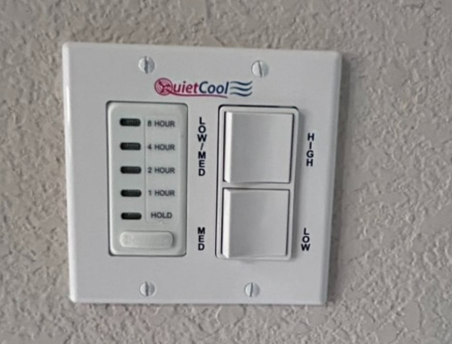 Whole house energy efficient cooling system. Takes hot air out of house without AC use.