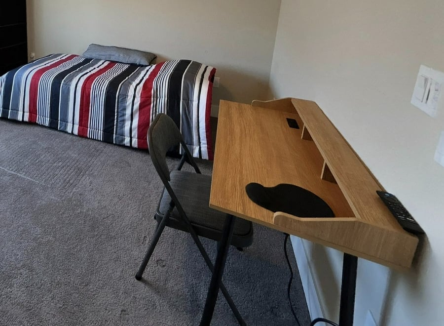 Upstairs bedroom #4 with desk, and large closet