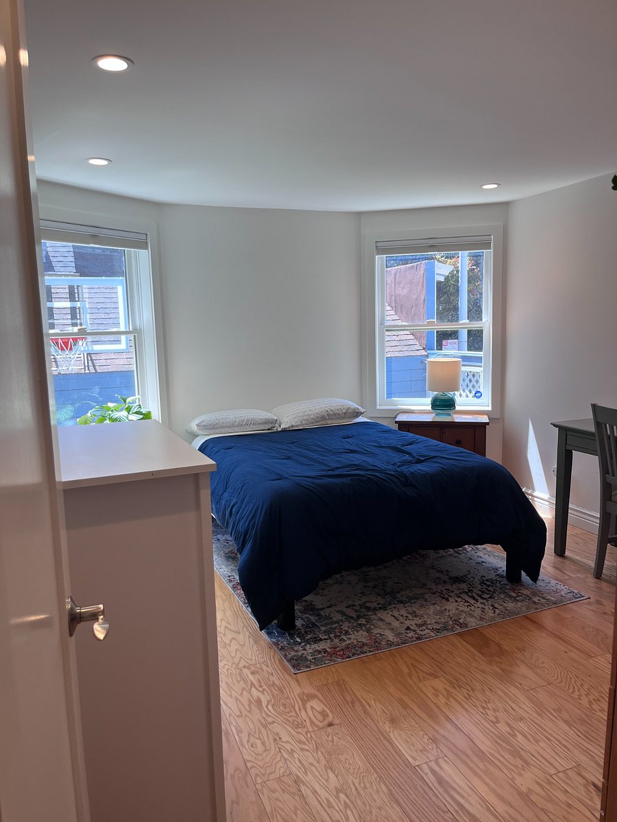 Bed as viewed from entrance to common area