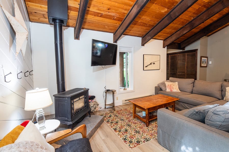 living room with gas fireplace(switch on and off as you like), TV