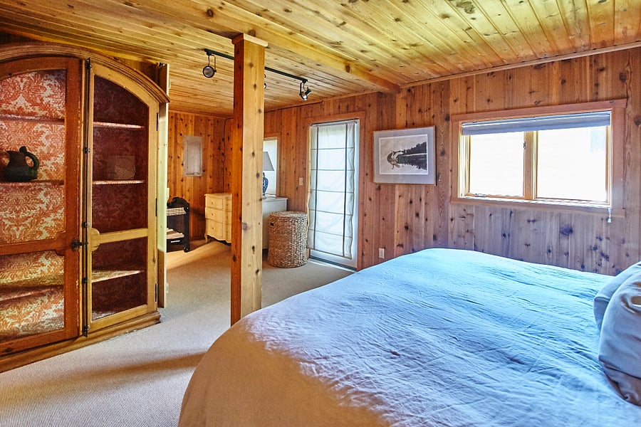 Master bedroom on lower level/basement with en-suite bathroom